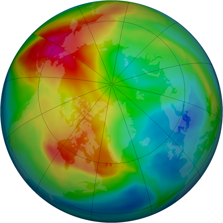 Arctic ozone map for 27 December 2006